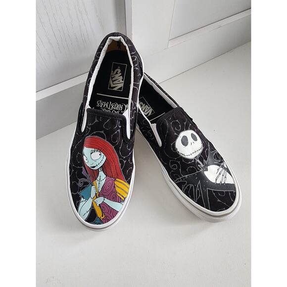 VANS x Disney Nightmare Before Christmas Jack & Sally Women 7/ Men 5.5 SlipOn - Picture 2 of 8